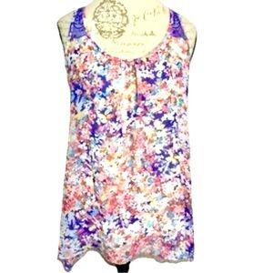 In Bloom Sheer Floral Sleeveless Racerback blue lace detail Sleepwear Top SizeXL